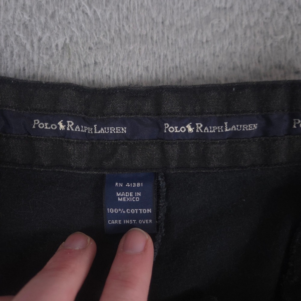 VINTAGE Polo Ralph Lauren Pants Mens 34x32 Black Hammond Cotton Pleated 90s Y2K - Picture 6 of 11